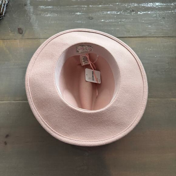 Free People Light Sand Wythe Leather Band Felt Hat Sz O/S NWT main image 15